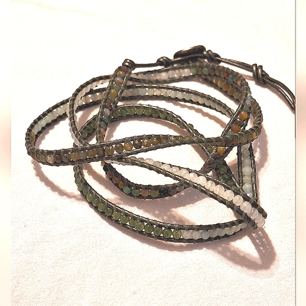 Vintage CHAN LUU | Beads Leather Rope Necklace